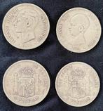 Spanje. Alfonso XII y Alfonso XIII. Lote de 2 monedas de 5, Postzegels en Munten