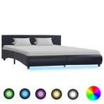 vidaXL Bedframe met LED kunstleer zwart 180x200 cm, Huis en Inrichting, Slaapkamer | Bedden, Verzenden, Nieuw
