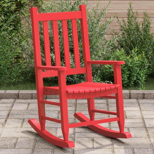 vidaXL Chaise à bascule enfants rouge bois de peuplier, Maison & Meubles, Chaises, Neuf, Envoi