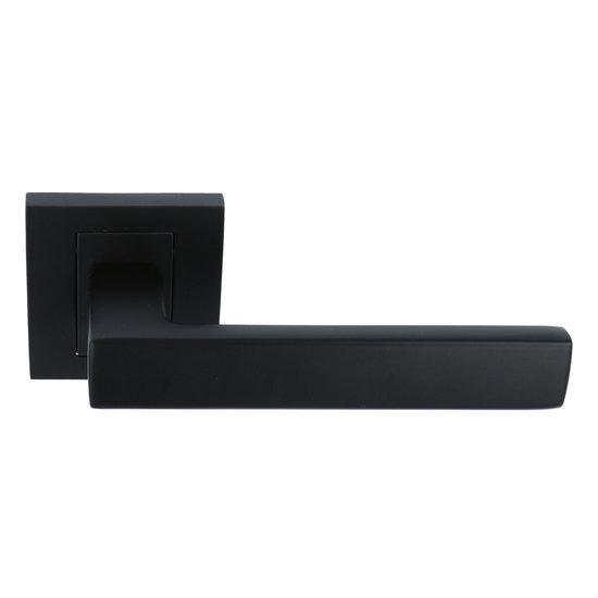 Deurkruk Wolf mat zwart op vierkant rozet, Doe-het-zelf en Bouw, Hang- en Sluitwerk, Ophalen of Verzenden