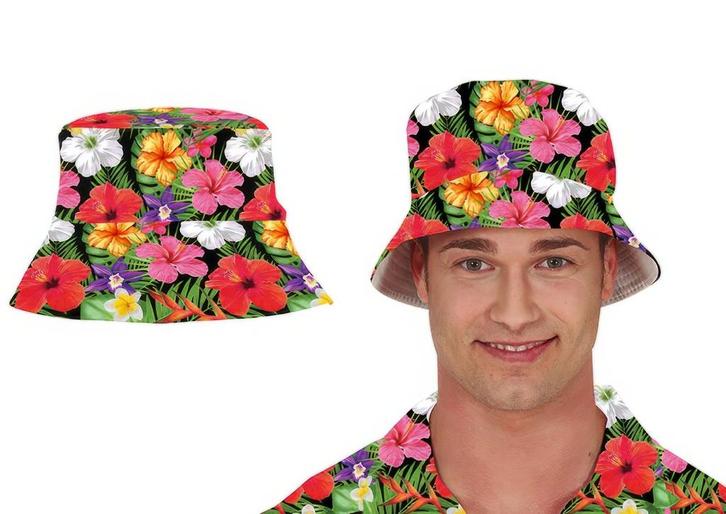 Hawaii Bucket Hat Bloemen, Hobby en Vrije tijd, Feestartikelen, Nieuw, Verzenden