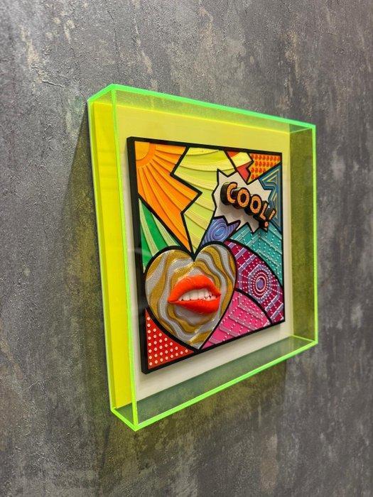 KIRAS - COOL! 25x25cm LIME, Antiek en Kunst, Kunst | Schilderijen | Modern