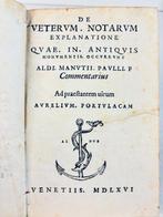 Alde Manuce or Aldo Manuzio - De  veterum notarum, Antiquités & Art, Antiquités | Livres & Manuscrits