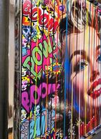Elmago - Marilyn pop legend smile codebarre (large), Antiek en Kunst, Kunst | Schilderijen | Modern