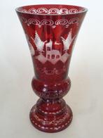 Egermann - Vaas - Kristal - Geslepen kristal/glas, Antiek en Kunst