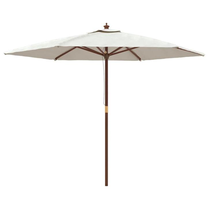 Parasol met Houten Paal - Zand | Laatste Stukken | -40%, Tuin en Terras, Parasols, 2 tot 3 meter, Nieuw, Stokparasol, Verzenden