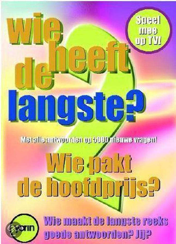WIE HEEFT DE LANGSTE DL 2 9789058602039 YORIN, Boeken, Hobby en Vrije tijd, Gelezen, Verzenden
