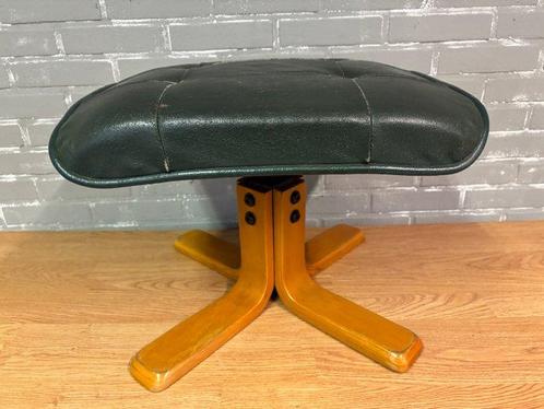 Voetenbank - Hout, Leder, Metaal, Antiek en Kunst, Kunst | Designobjecten