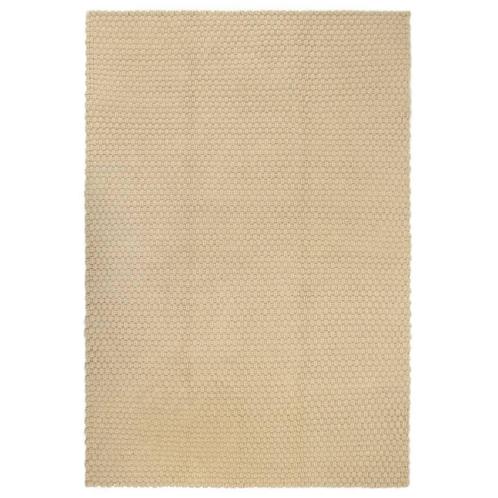 vidaXL Tapis rectangulaire Naturel 80x160 cm Coton, Maison & Meubles, Ameublement | Tapis & Moquettes, Neuf, Envoi