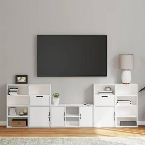 vidaXL 5-delig Tv-meubel met opbergruimte ODDA massief, Huis en Inrichting, Kasten |Televisiemeubels, Nieuw, Verzenden