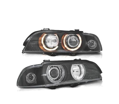 PHARES XÉNON BMW SÉRIE 5 E39 95-00 ANGEL EYES FOND NOIR, Auto-onderdelen, Verlichting, Verzenden