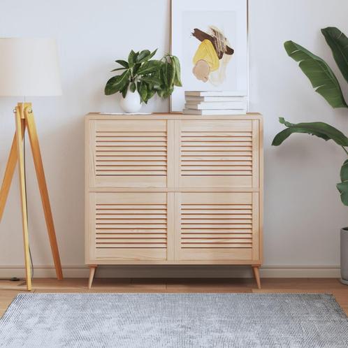 vidaXL Kastdeuren met lamellen 4 st 39,5x49,4 cm massief, Doe-het-zelf en Bouw, Hang- en Sluitwerk, Nieuw, Verzenden