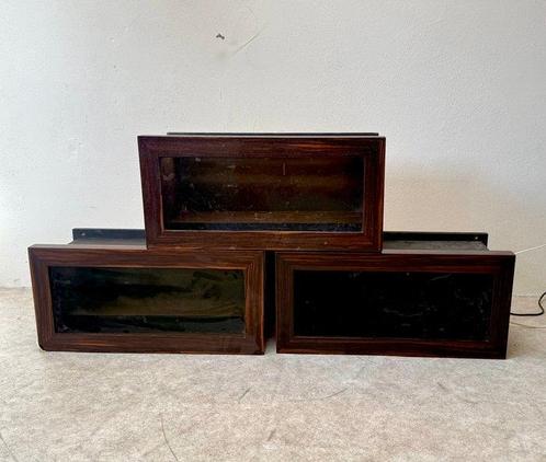 Vitrinekast (3) - Palissander - Palisander fineer, Antiek en Kunst, Curiosa en Brocante