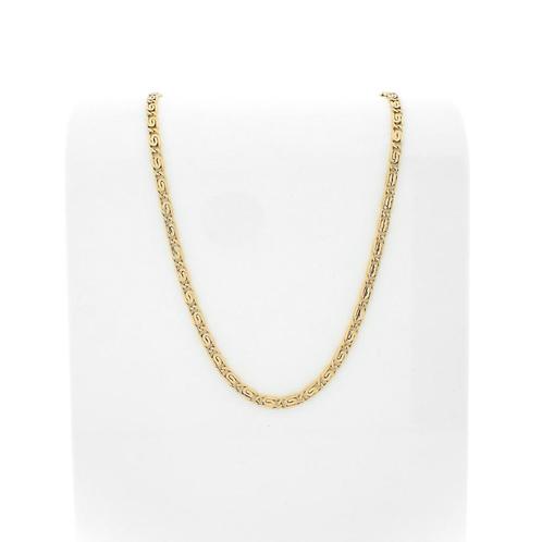 Gouden scroll schakel ketting; Midas | 47 cm, Bijoux, Sacs & Beauté, Colliers, Enlèvement ou Envoi