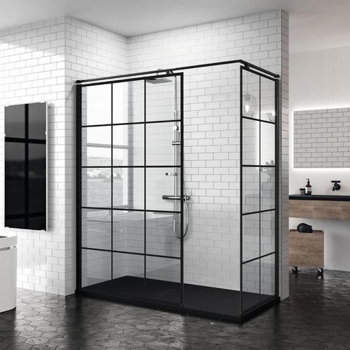 Aanbieding: Inloopdouche Novellini Kuadra H Squares 80x200, Doe-het-zelf en Bouw, Sanitair, Douche, Nieuw, Ophalen of Verzenden