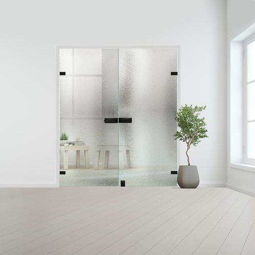 Glazen dubbele binnendeur voor stomp kozijn zwart beslag-Cre, Bricolage & Construction, Fenêtres & Moustiquaires, Envoi