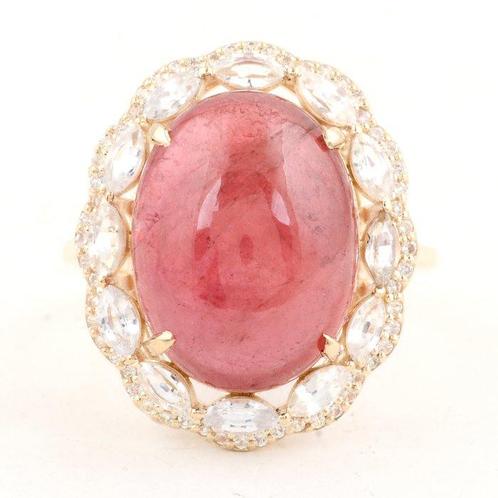 Ring - 14 karaat Geel goud -  14.39ct. tw. Toermalijn -, Handtassen en Accessoires, Ringen