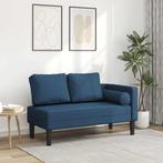 vidaXL Chaise longue met kussens stof blauw, Verzenden, Nieuw