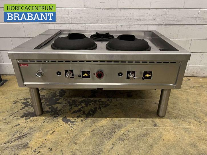 Table wok Nayati en acier inoxydable cuiseur wok 3 brûleurs, Zakelijke goederen, Horeca | Overige, Verzenden