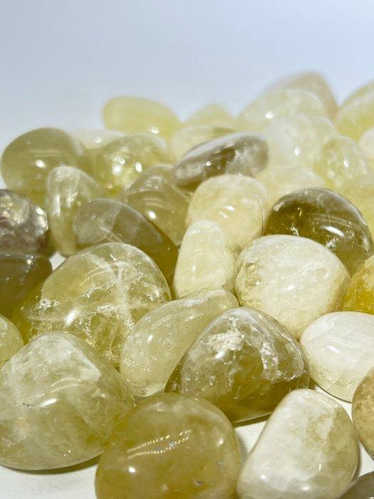 ***GEEN RESERVE*** Gouden Citrien Getrommelde Stenen – 1 kg, Collections, Minéraux & Fossiles