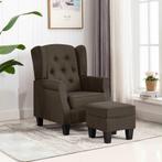 vidaXL Fauteuil met voetenbankje stof bruin, Huis en Inrichting, Fauteuils, Verzenden, Nieuw