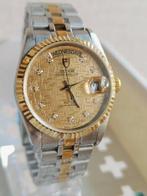 Tudor - Prince Date Day - 76213 Gold Linen Diamond Dial -, Handtassen en Accessoires