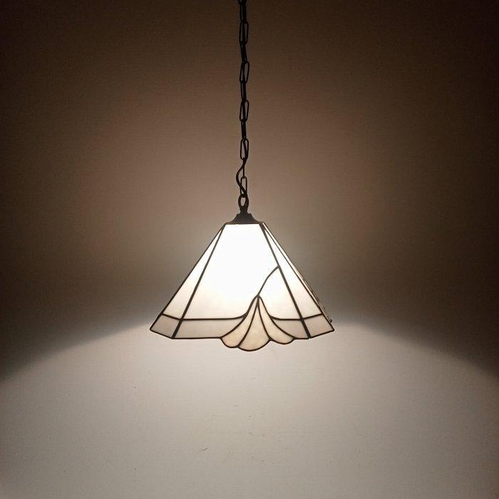 Plafondlamp - Tiffany stijl - Glas-in-lood - Piramide-vorm, Antiek en Kunst, Curiosa en Brocante