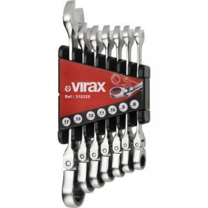 Virax jeu de 7 cles a cliquet tete flex. 8-17 mm, Doe-het-zelf en Bouw, Gereedschap | Handgereedschap