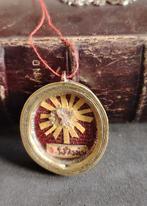 Reliekhouder - Messing, Textiel, Glas, Papier - 1850-1900 -