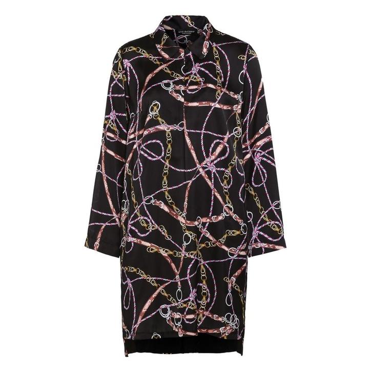Ana Alcazar • zwarte satijnen jurk ketting motief • 38, Kleding | Dames, Truien en Vesten, Verzenden