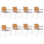 vidaXL Tuinstoelen 8 st met kussens massief acaciahout, Tuin en Terras, Tuinstoelen, Verzenden, Nieuw