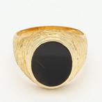 Ring - 14 karaat Geel goud Onyx - Zegelring, Nieuw