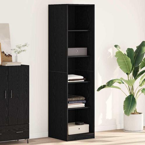 vidaXL Kledingkast Zwart Eiken 50x50x200 cm Gelaagd Hout, Huis en Inrichting, Kasten | Boekenkasten, Nieuw, Verzenden