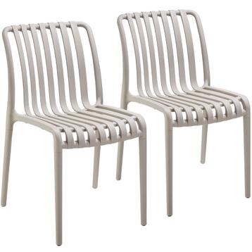 tectake Tuinstoelen Alcudia, weerbestendig, stapelbaar - tau, Verzenden