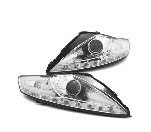 PHARES POUR FORD MONDEO MK4 07-10 DIURNES FOND CHROMÉ, Auto-onderdelen, Verlichting, Verzenden