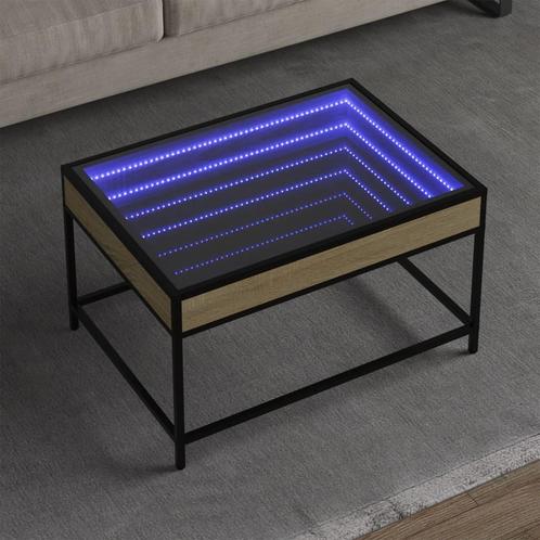 vidaXL Salontafel met Infinity LED 70x50x41 cm sonoma, Huis en Inrichting, Tafels | Salontafels, Nieuw, Verzenden