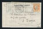 Frankrijk 1872 - Superbe lettre en double port de Bar sur