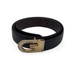 Gucci - Vintage Black Brown Leather Reversible Buckle Belt, Antiquités & Art