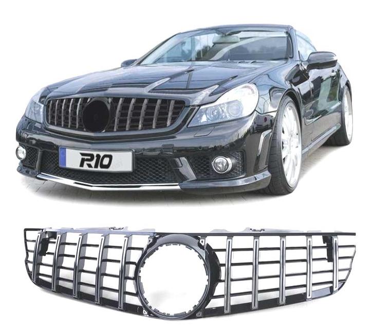 Calandre Pour Mercedes Sl R230 08-12 Noir Chromé, Auto-onderdelen, Carrosserie, Verzenden