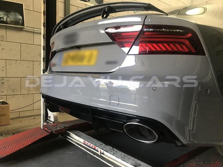 RS7 Look Diffuser + Uitlaat sierstukken voor Audi A7 4G S li, Auto diversen, Tuning en Styling, Ophalen of Verzenden