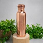 Puur koperen waterfles flower of life glad ± 750 ml (zware, Ophalen of Verzenden