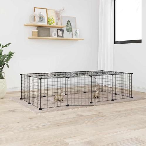 vidaXL Huisdierenkooi met deur 20 panelen 35x35 cm staal, Dieren en Toebehoren, Knaagdieren en Konijnen | Hokken en Kooien, Nieuw