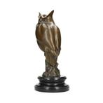 Sculpture, Owl - 31 cm - Bronze, Marbre, Antiquités & Art
