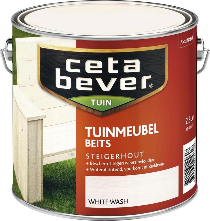 CetaBever Steigerhoutbeits Whitewash 2.5L, Doe-het-zelf en Bouw, Verf, Beits en Lak, Nieuw, Verzenden