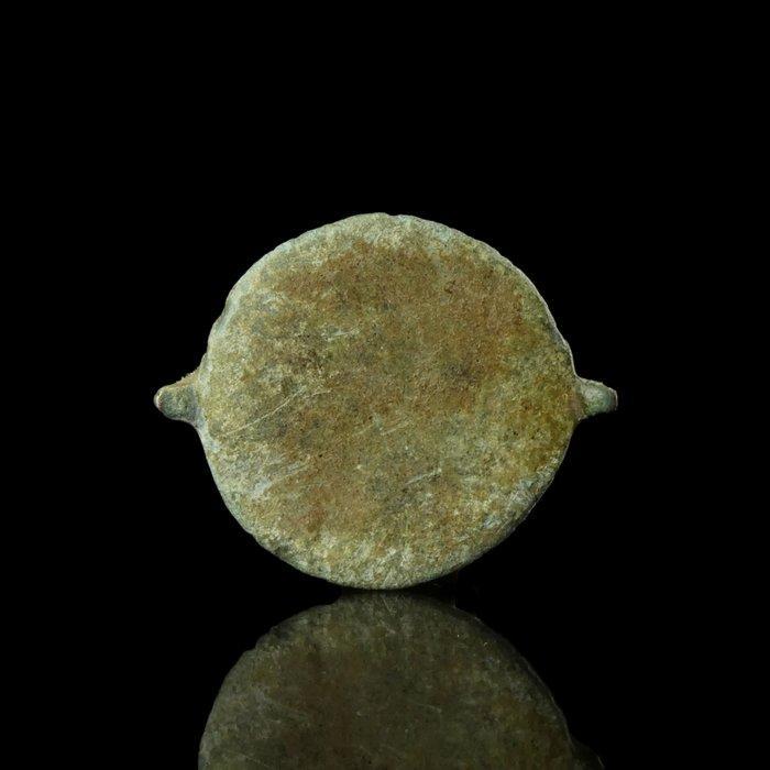 Byzantijns Brons Christelijk aandenken met bust van de Maagd, Antiek en Kunst, Antiek | Overige Antiek