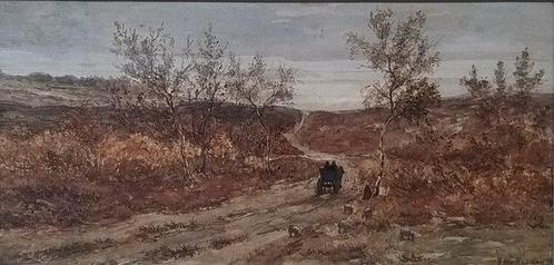 Hendrik Willem Mesdag (1831-1915) - Rijtuig in de duinen, Antiquités & Art, Art | Peinture | Classique