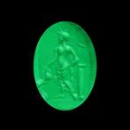 Oud-Romeins Granaat Grote intaglio met Hermes/Mercurius, Handtassen en Accessoires, Antieke sieraden