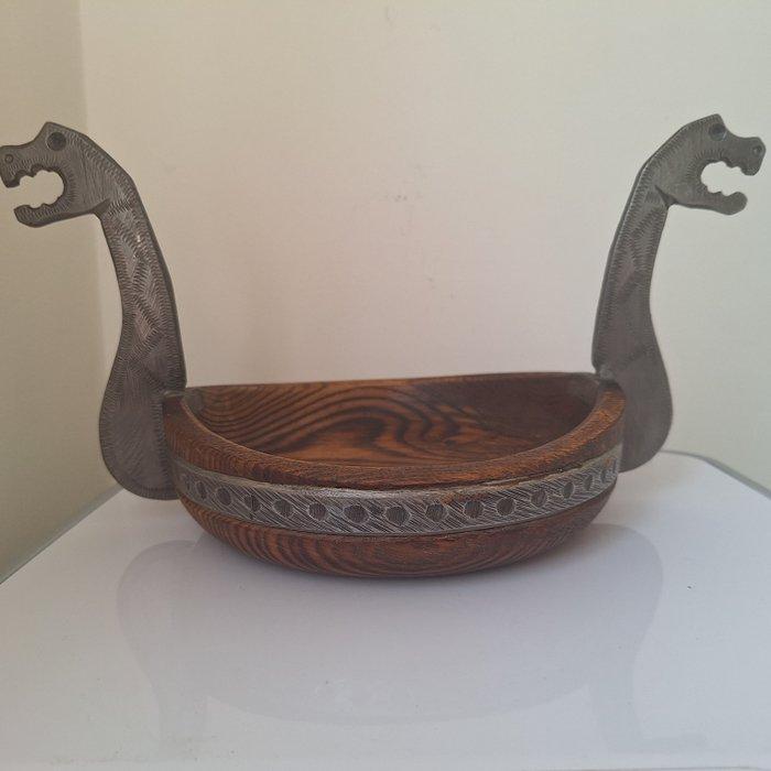 Schaal - Hout, Metaal - Kjenge - NOORWEGEN, Antiek en Kunst, Curiosa en Brocante