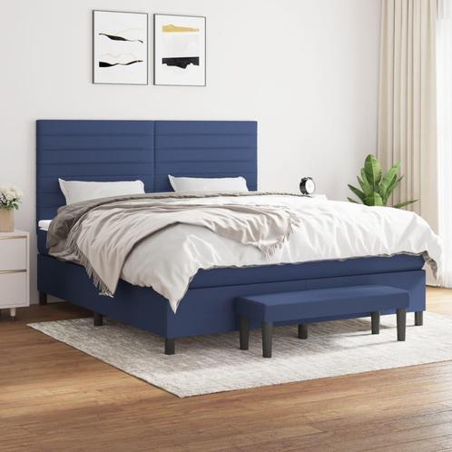 vidaXL Boxspring met matras stof blauw 160x200 cm, Huis en Inrichting, Slaapkamer | Bedden, Nieuw, Verzenden
