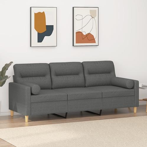 vidaXL Driezitsbank met sierkussens 180 cm stof donkergrijs, Huis en Inrichting, Zetels | Zetels, Nieuw, Verzenden